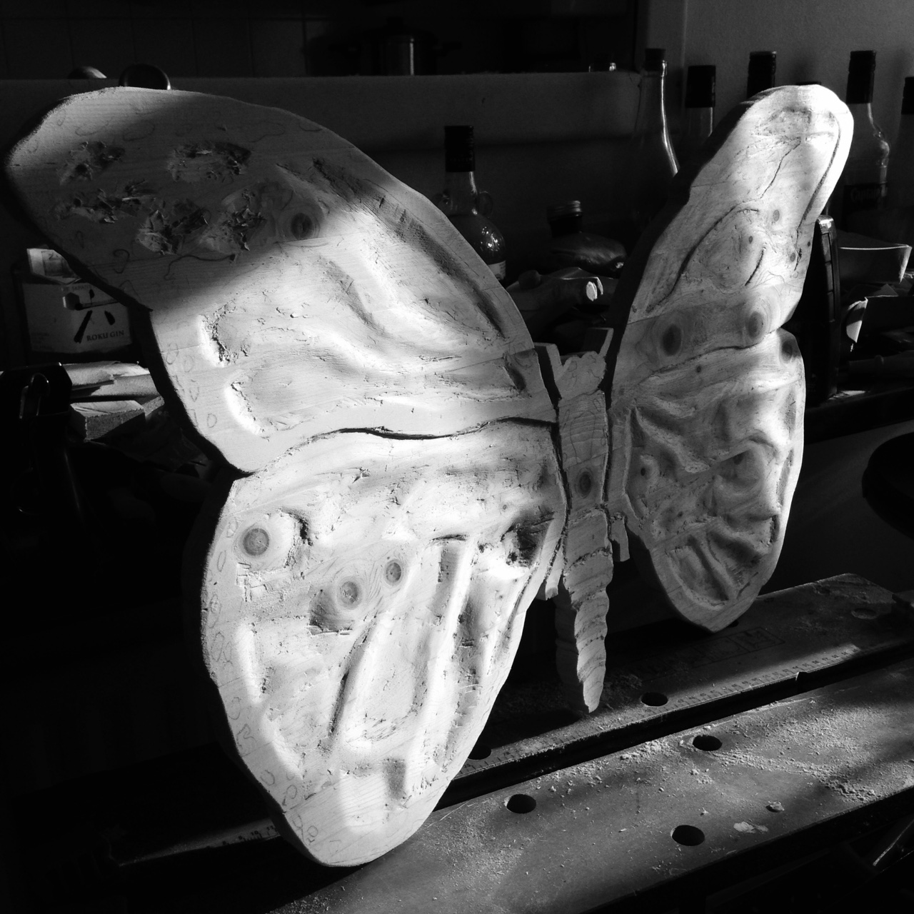 Monarch Butterfly Wooden Sculpture