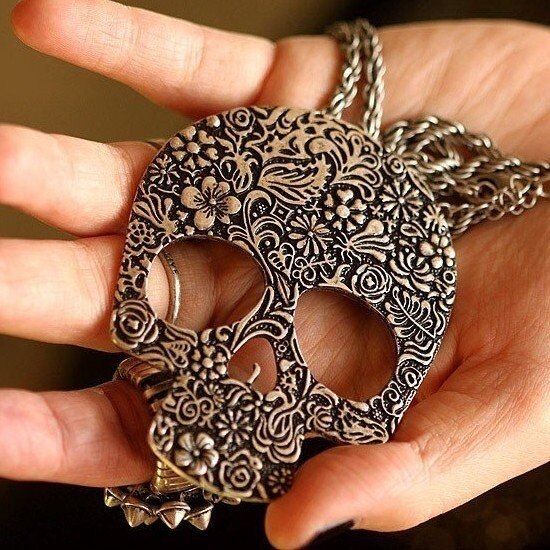  vintage gothic skull Necklaces 