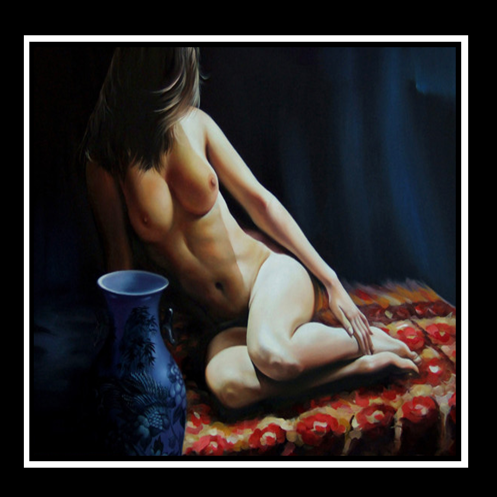 No frame Chinese sexy women nude art landscape canvas printings oil paintings printed on canvas wall art decoration picture
