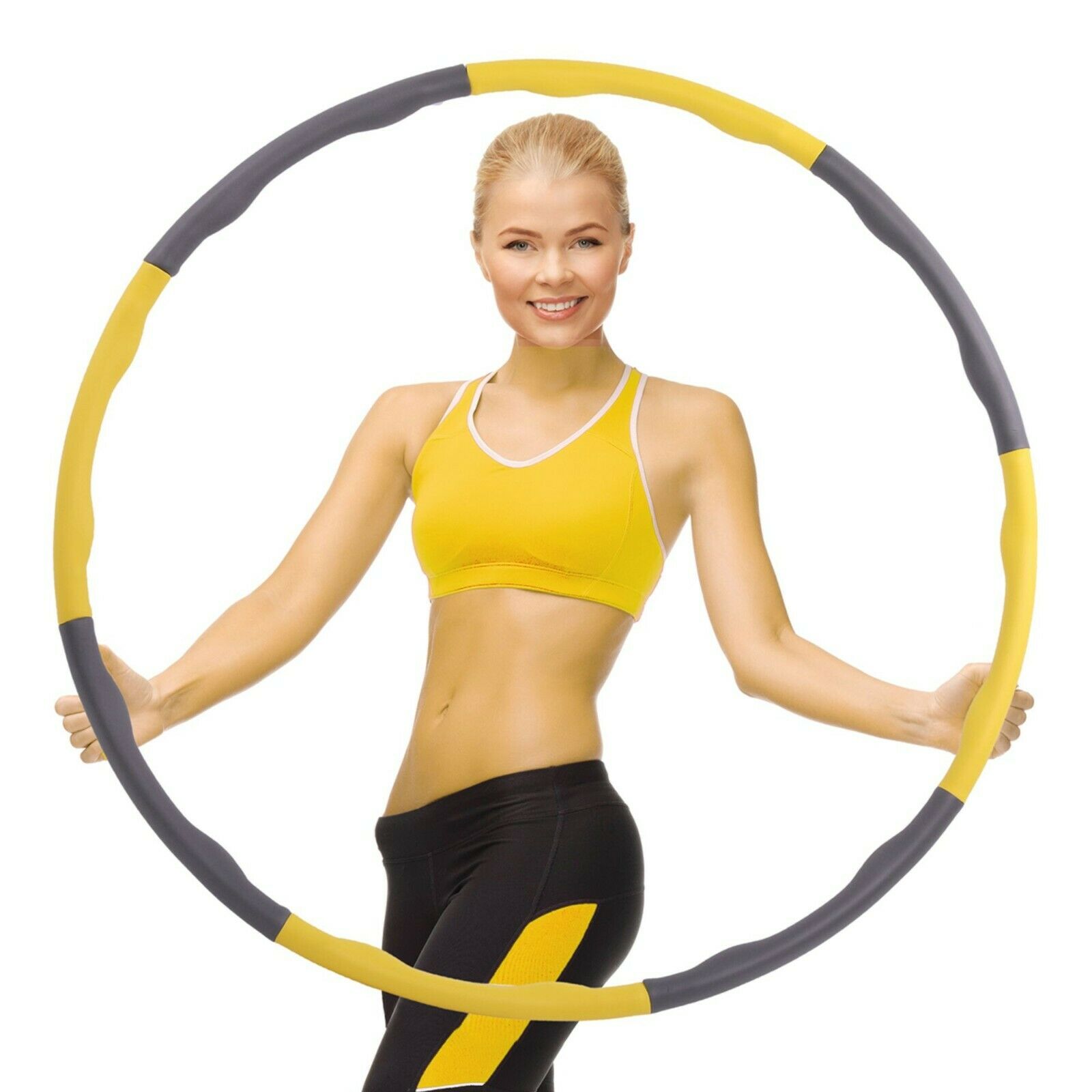  Weighted Gym Hula Hoop Fitness Exercise Ring 0.9KG Soft & Adjustable Kids/Adult 