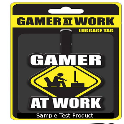Gamer At Work (Caution Sign) Luggage Tag